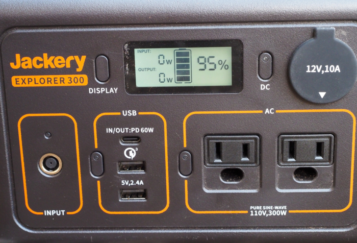 Jackery Explorer 300 inputs and outputs